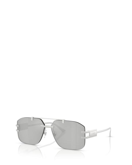 Versace White Pilot-Frame Sunglasses for men