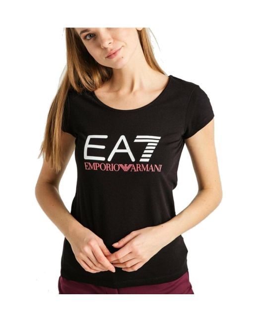 EA7 Black Logo Printed T-Shirt