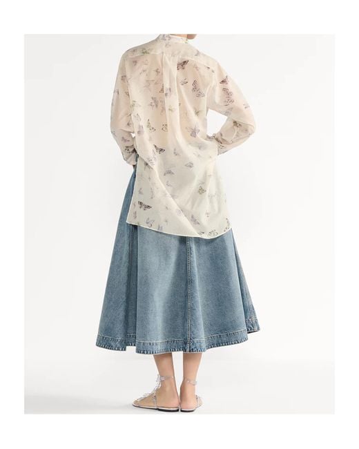 Dior Blue Mid-Length Flared Skirt
