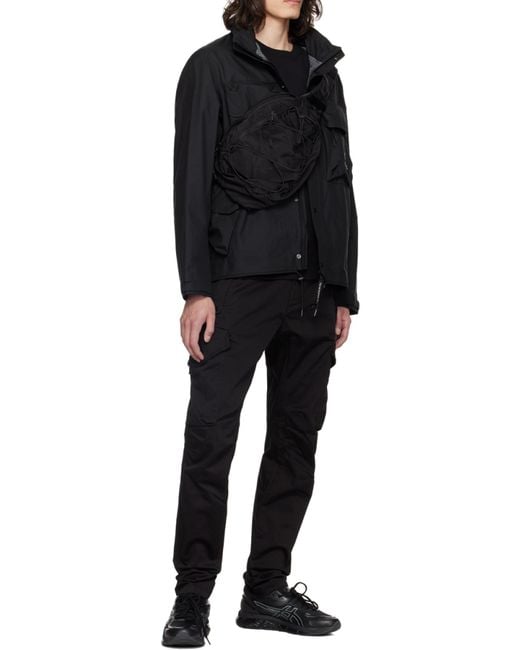 C P Company Black Gore-Tex 3L Infinium Drawstring Hem Jacket for men