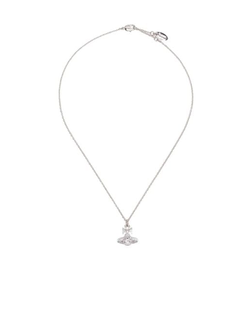 Vivienne Westwood White Orb Embellished Necklace