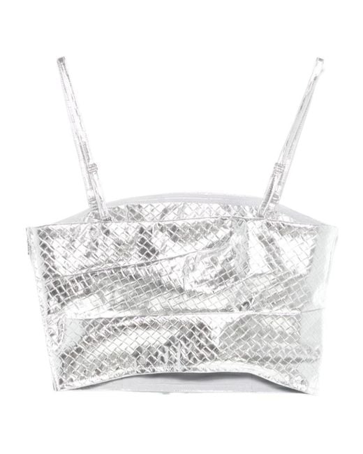 ROTATE BIRGER CHRISTENSEN White Draped Braided Top