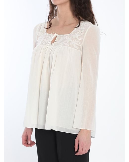 Céline White Long-Sleeved Shirt