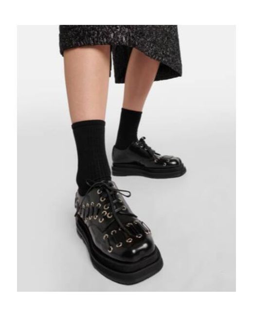 Simone Rocha Black Heart Toe Leather Platform Brogues