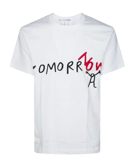 Comme des Garçons White Crew Neck Short-Sleeved T-Shirt for men