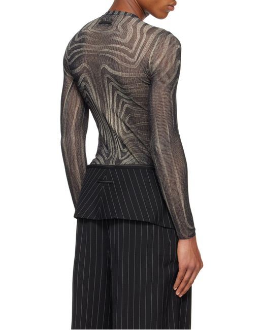 Jean Paul Gaultier Gray The Spirale Top