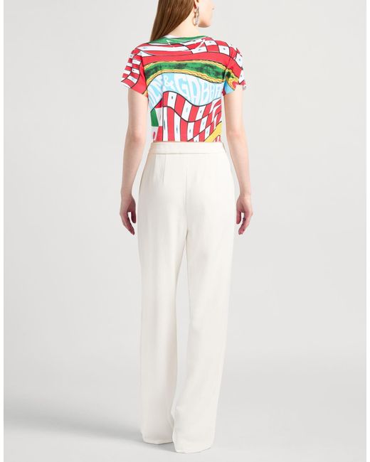 Dolce & Gabbana Red Colorful Printed Short-Sleeve T-Shirt