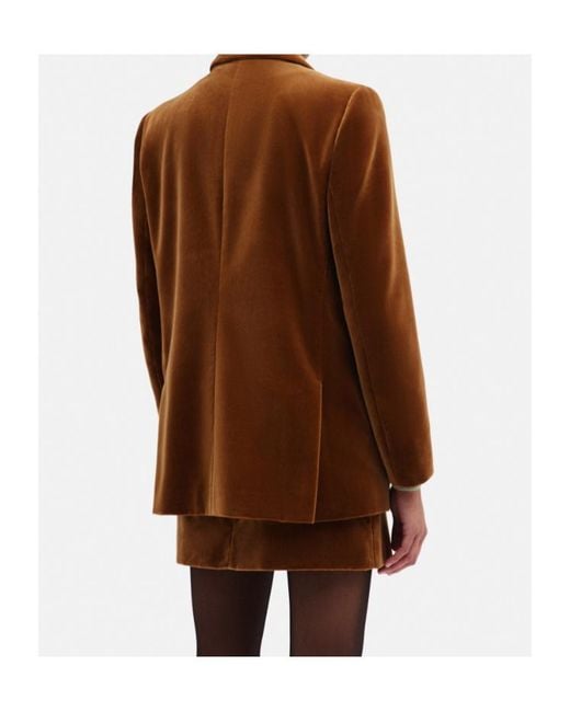 Blazé Milano Brown Oversized Double-Breasted Blazer