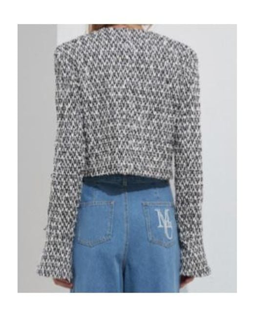 Marissa Chiara Gray V-Neck Casual Jacket