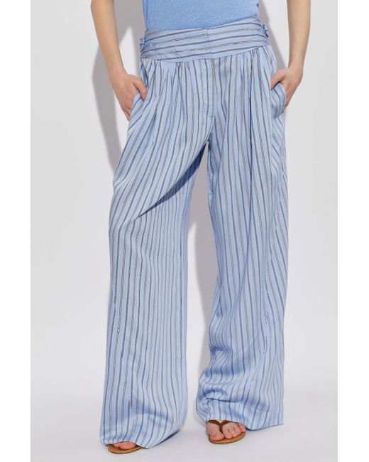 IRO Blue Striped Casual Pants