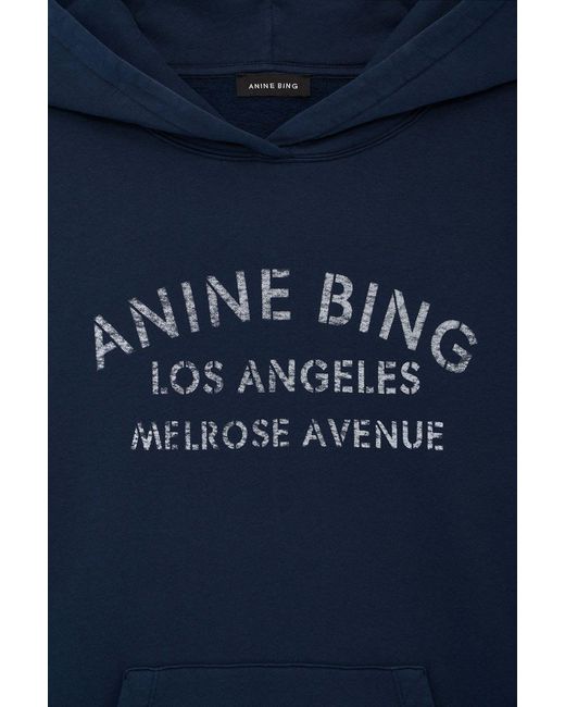 Anine Bing Blue Harvey Logo-Detail Hoodie