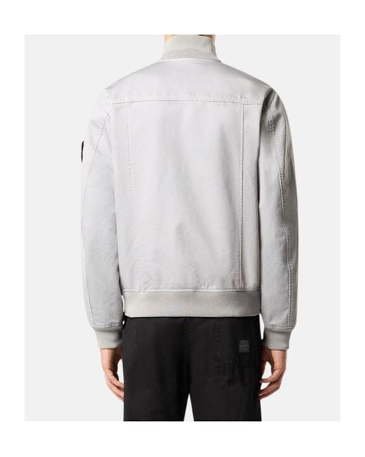 Stone Island White Bomber Jacket for men
