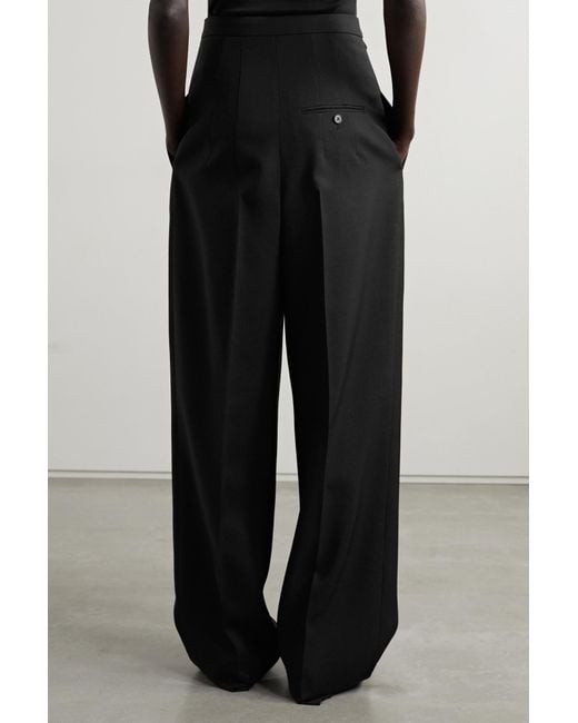 The Row Black Marcellita Pleated Wide-Leg Trousers