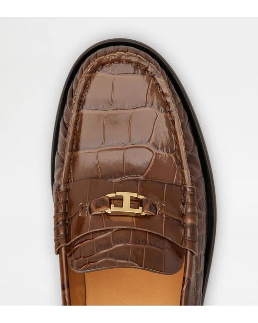 Tod's Brown Round-Toe Loafers