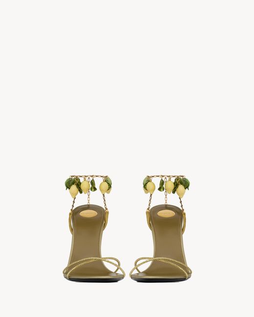 Saint Laurent Metallic Mon Cheri Chain Sandal