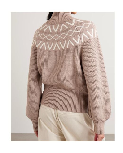 Varley Pink Marcie Fair Isle Knitted Sweater