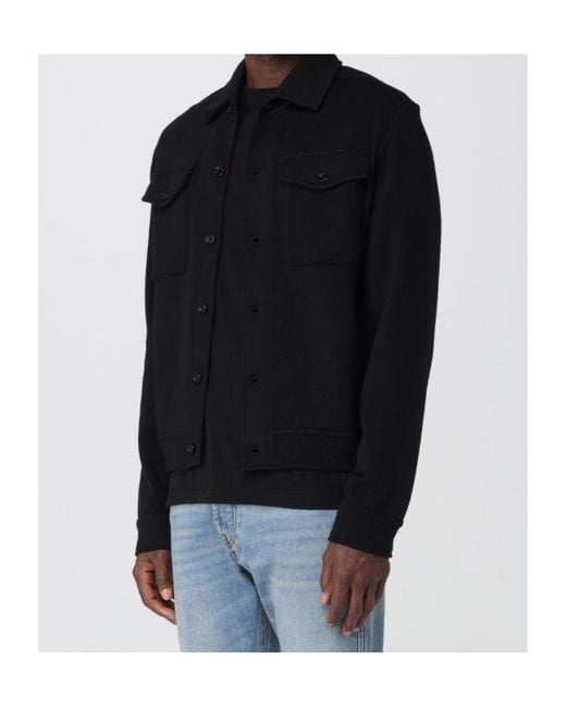 Lardini Black Long Sleeved Button-Up Jacket for men