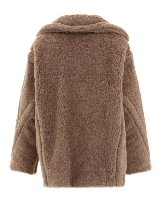 Max Mara Brown Espero Faux-Fur Double-Breasted Coat
