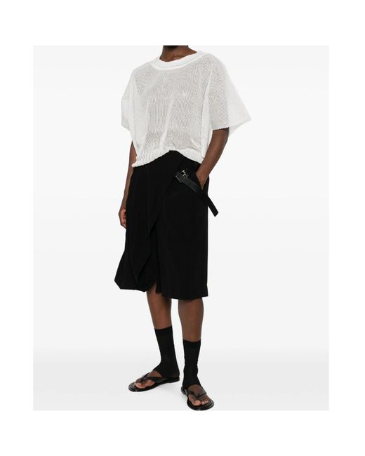 Issey Miyake White Short-Sleeved Linen T-Shirt