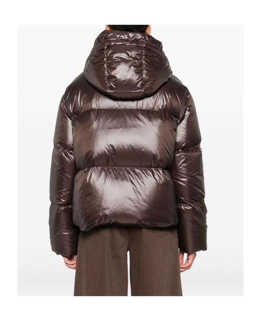 Fay Brown Hooded Quilted Puffer Jacket