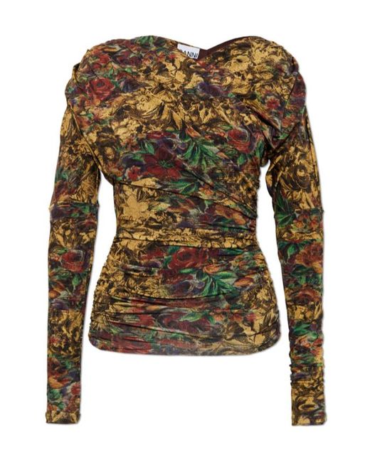 Ganni Green Blouses