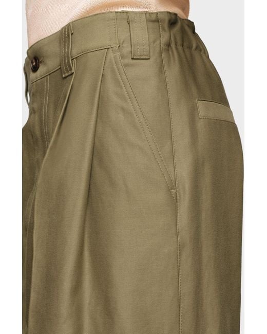 Maison Margiela Green Wide-Leg Pleated Trousers