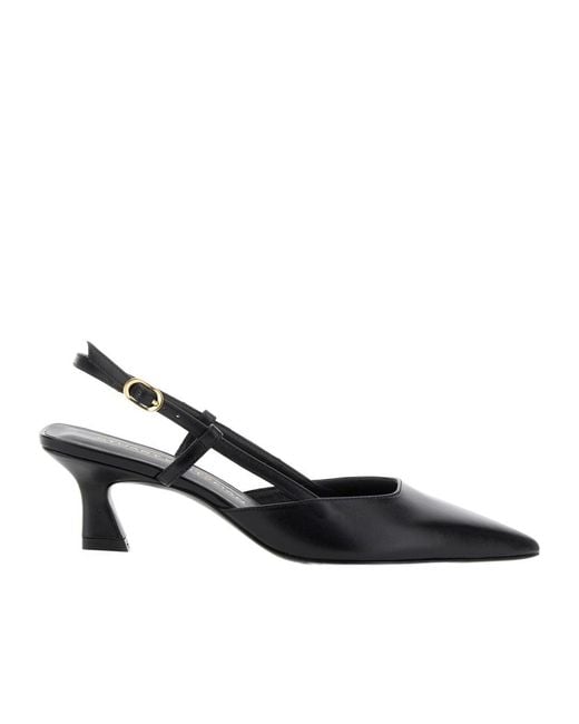 Stuart Weitzman Black Pointed High Heel Sandals