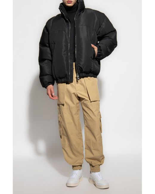 McQueen Black Long Sleeved Zipped Padded Jacket for men
