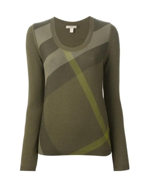 Burberry Green Round-Neck Sweater
