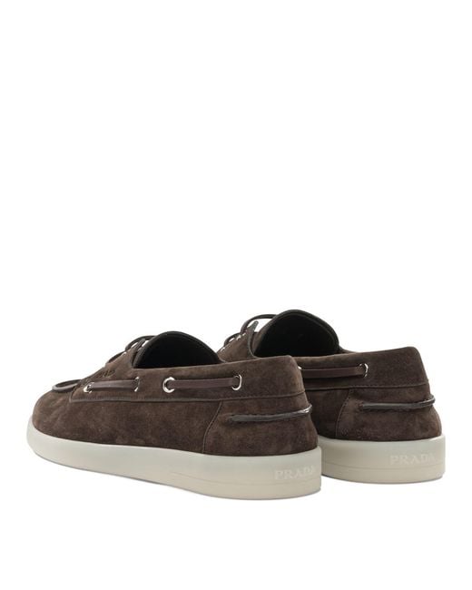 Prada Brown Allacciate Lace-Up Shoes for men