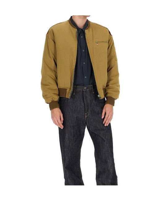 Visvim Green Woven Bomber Jacket for men
