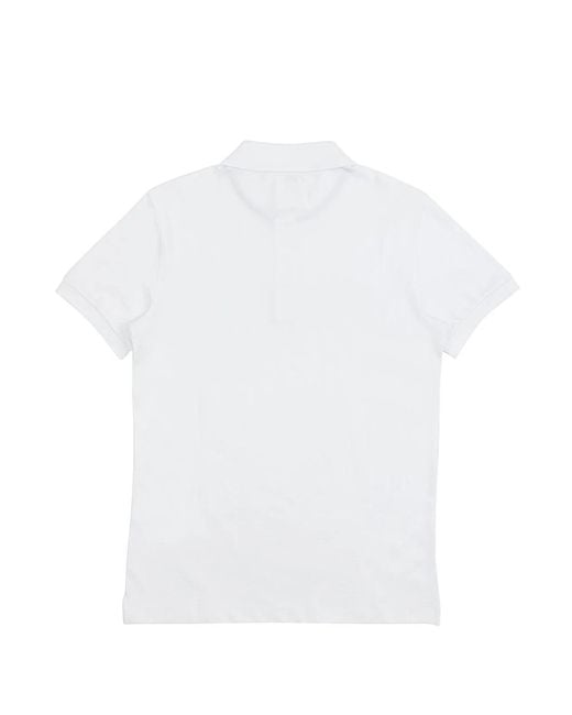 Armani Collezioni White Logo Embroidered Polo Shirt for men