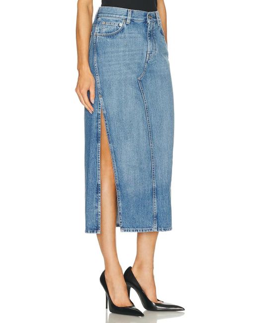 Givenchy Blue Logo Patch Denim Skirt