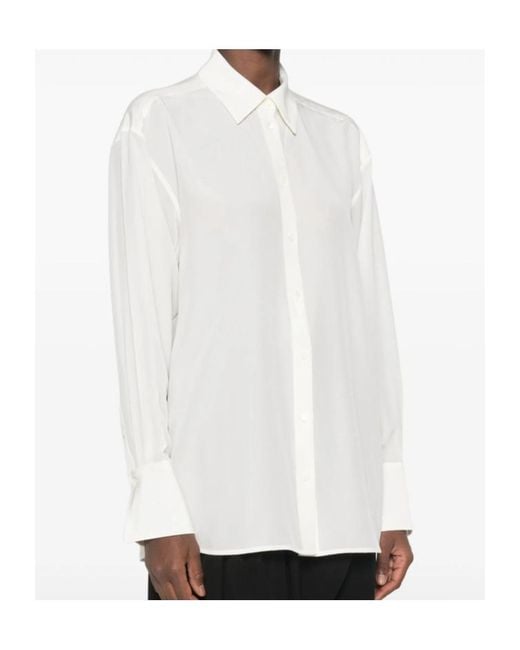 Totême White Totême Satin Crepe Shirt