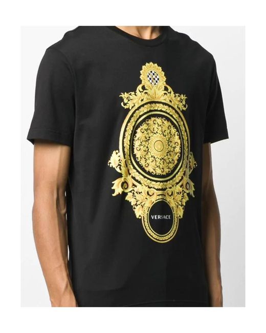 Versace Black Barocco Printed T-Shirt for men