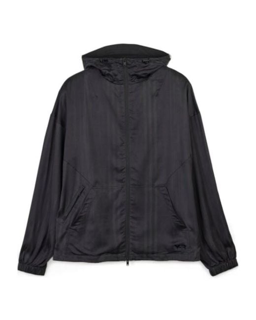 Y-3 Black 3-Striped Hooed Jacket for men