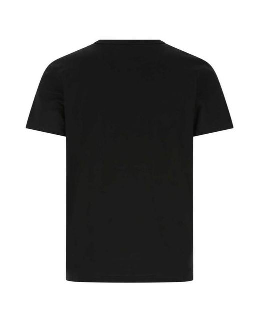 McQueen Black Skull Embroidered Crewneck T-Shirt for men