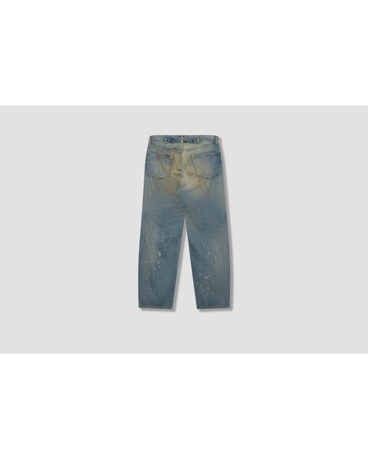 A.PRESSE Blue Washed Wide-Leg Jeans for men