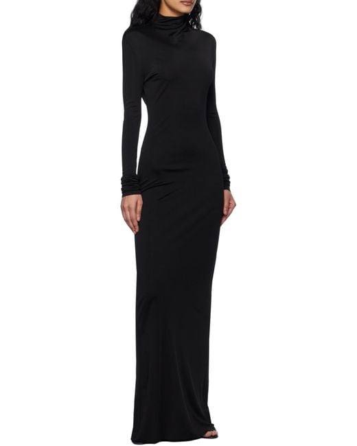 Khaite Black Long-Sleeved Dress