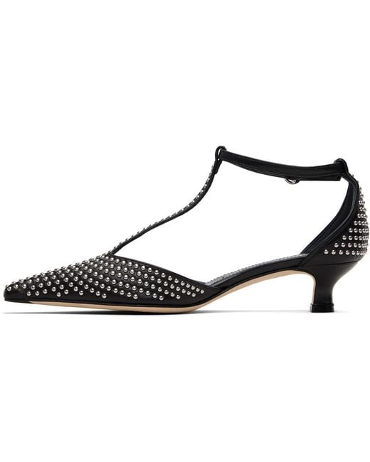 Aeyde Black Liz Mini Studded Leather High Heels