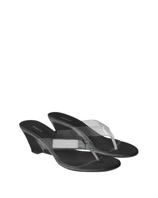 Coperni Black Wedge Thong Sandals