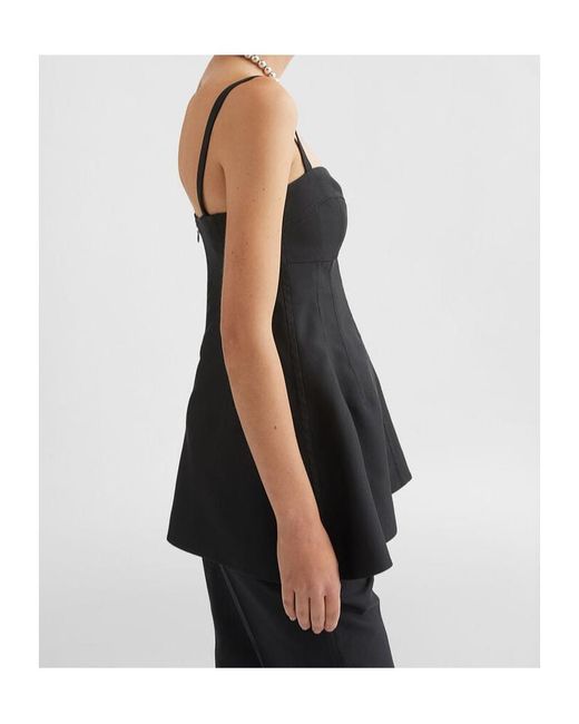Jil Sander Black Techno Gabardine Bustier Top