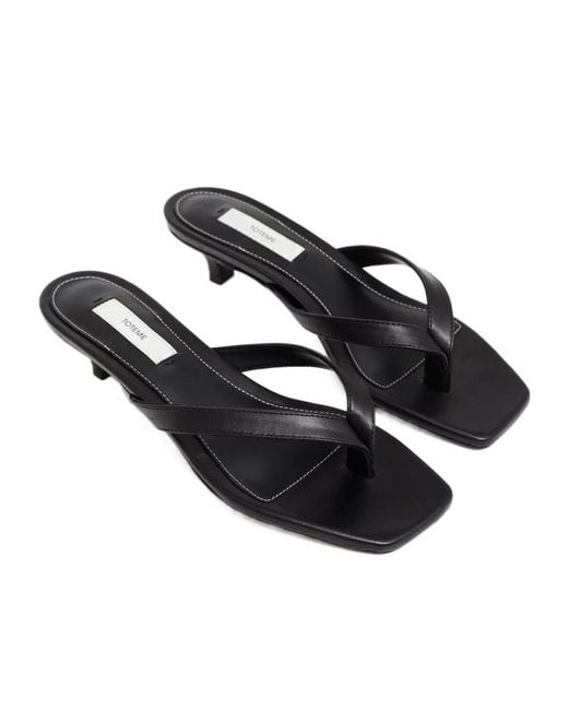 Totême  White Totême Flip Flop Heeled Sandals