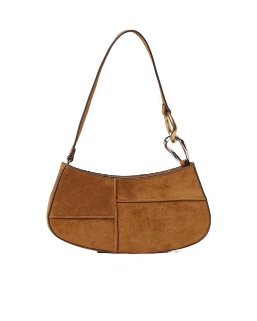Staud Brown Ollie Panelled Shoulder Bag