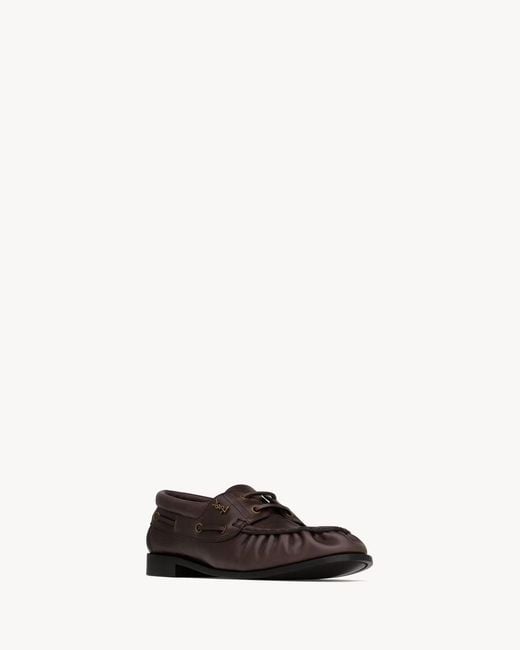 Saint Laurent Brown Round-Toe Casual Shoes for men