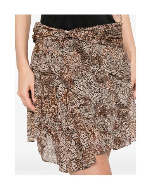 Isabel Marant Brown Camia Ruffled Mini Skirt