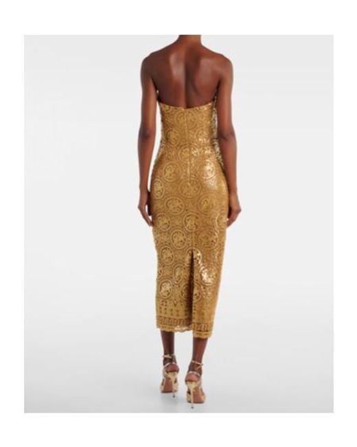 Emilia Wickstead Natural Leila Midi Lace Formal Dress