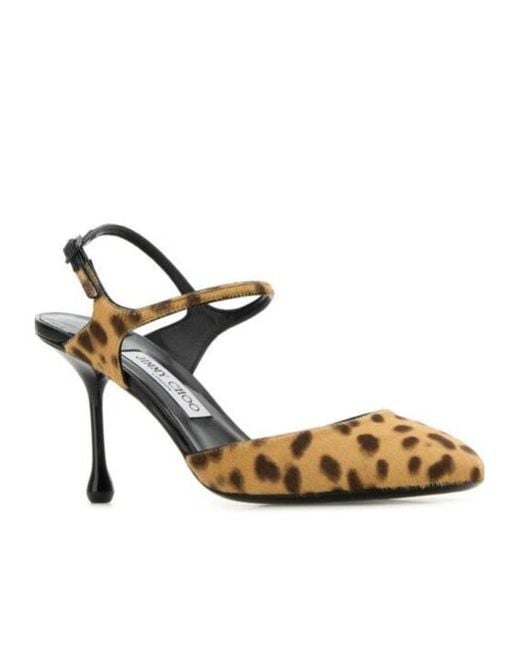 Jimmy Choo Metallic Pixie 80 Leopard Printed Pumps