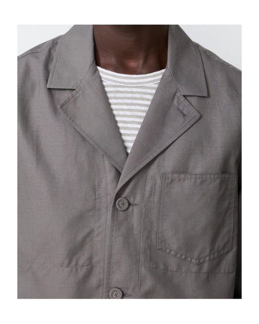 Officine Generale Gray Sycamore Overshirt for men