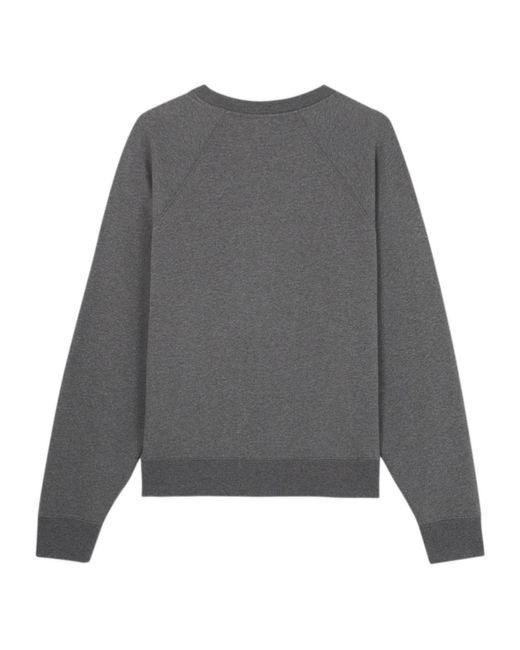 Maison Kitsuné Gray Maison Kitsuné Bold Fox Head Patch Oversized Sweatshirt for men